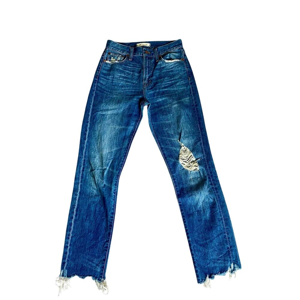 Madewell Casual Chic 100% Cotton Perfect Summer Deconstructed High Waisted Jeans